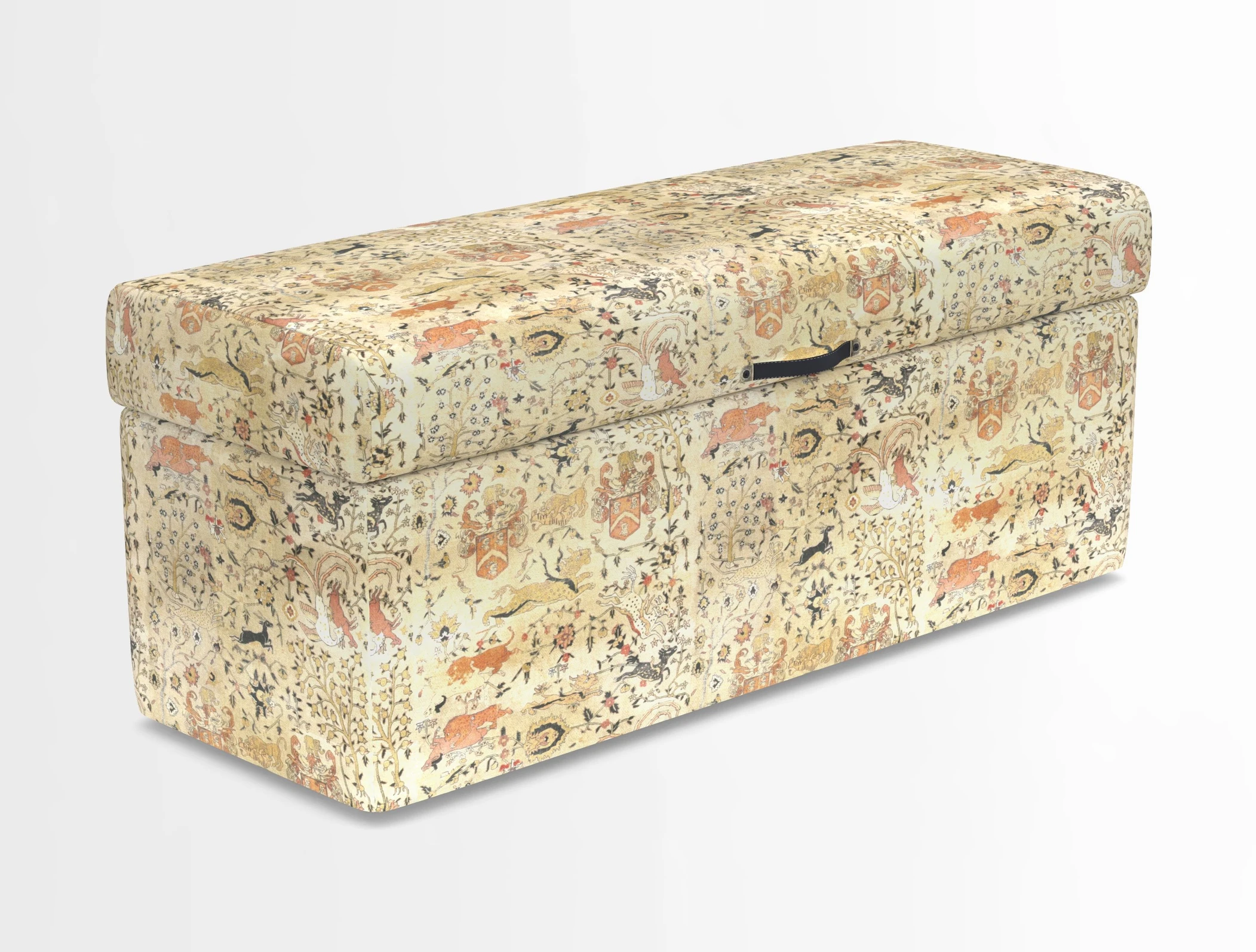 Birdham medium blanket box in Spill Resistant Gertrude Jekyll Ornamental Duck Egg and Alwinton 3 seater sofa in Spill Resistant Sussex Stripe Mocha