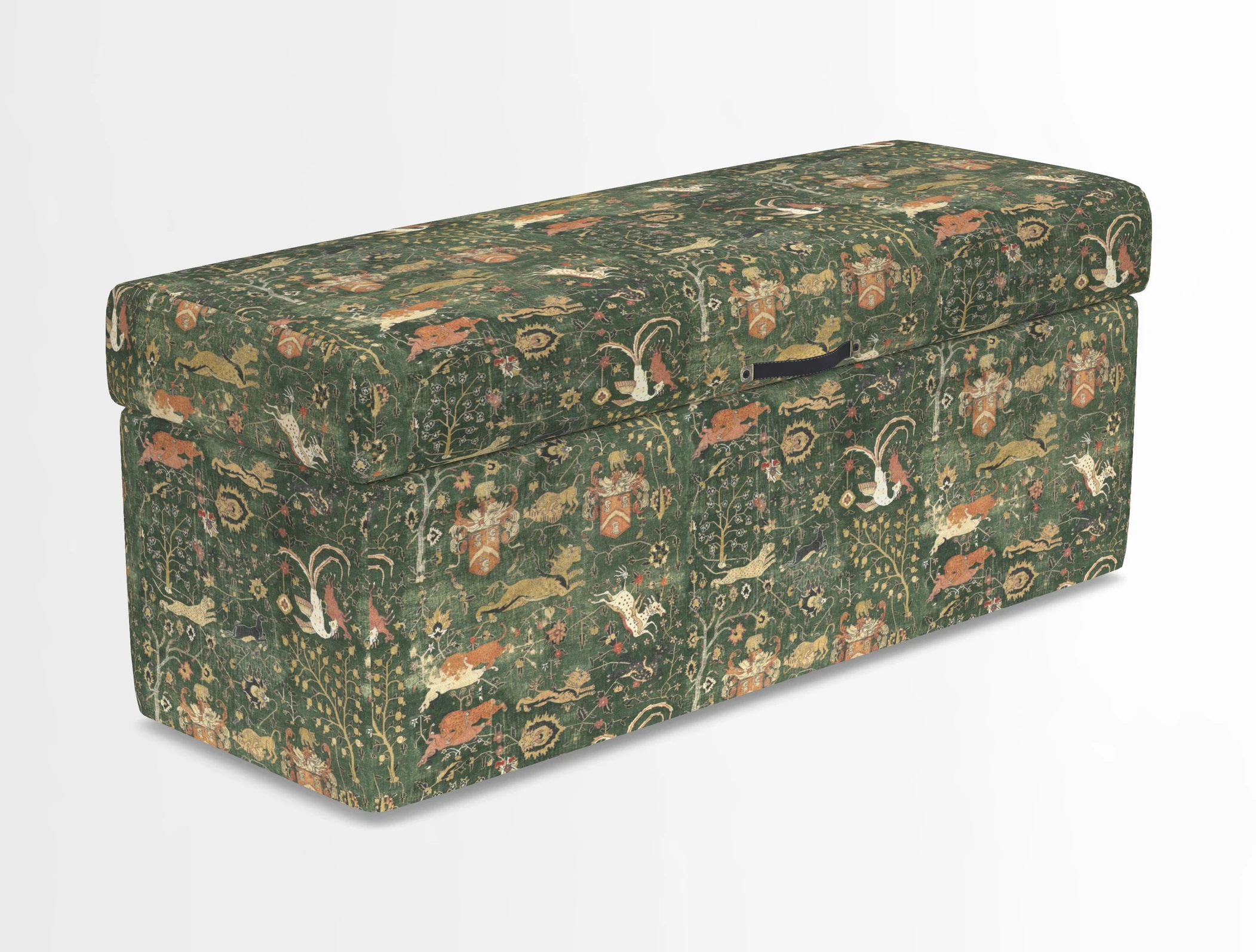 Birdham medium blanket box in Spill Resistant Gertrude Jekyll Ornamental Duck Egg and Alwinton 3 seater sofa in Spill Resistant Sussex Stripe Mocha