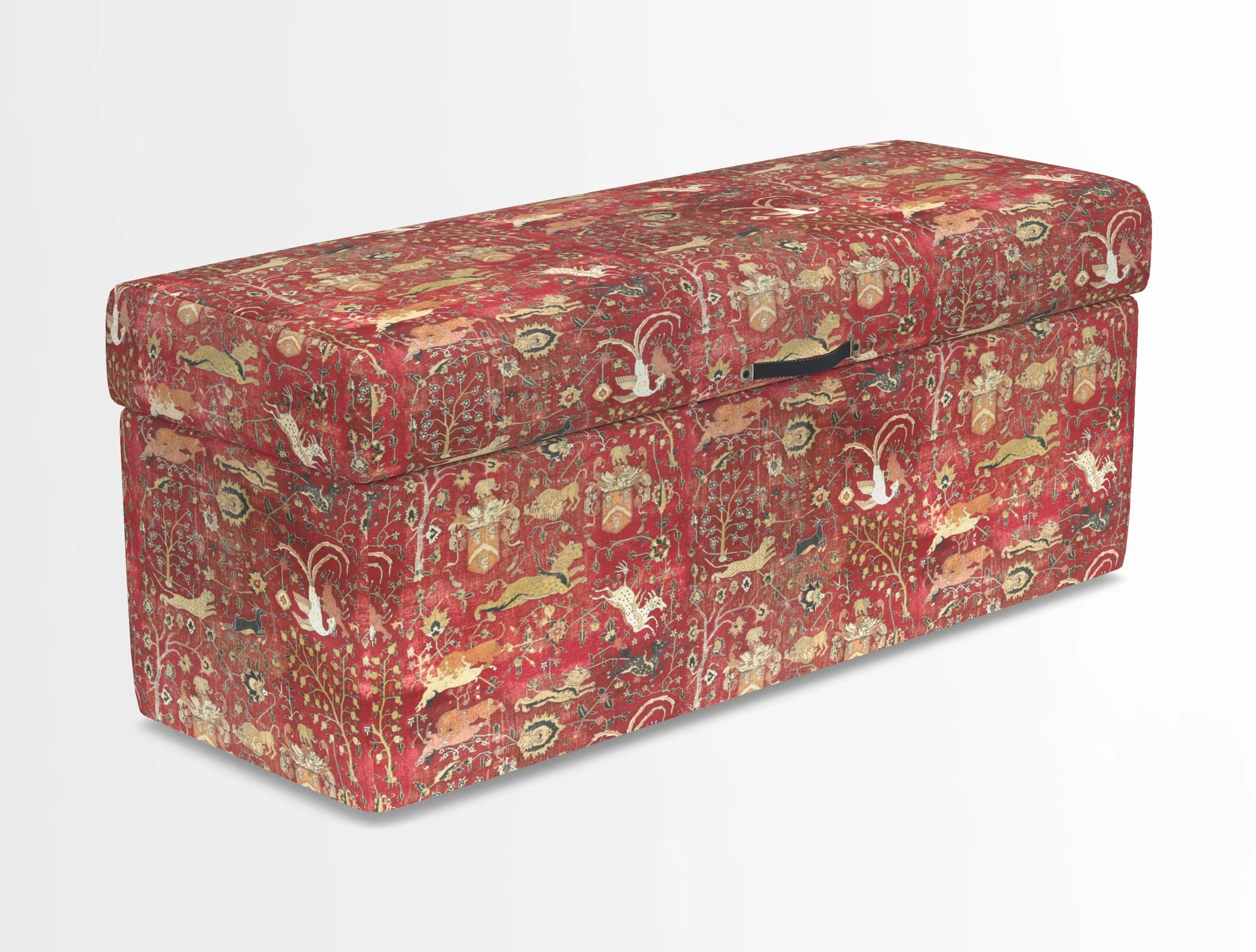 Birdham medium blanket box in Spill Resistant Gertrude Jekyll Ornamental Duck Egg and Alwinton 3 seater sofa in Spill Resistant Sussex Stripe Mocha