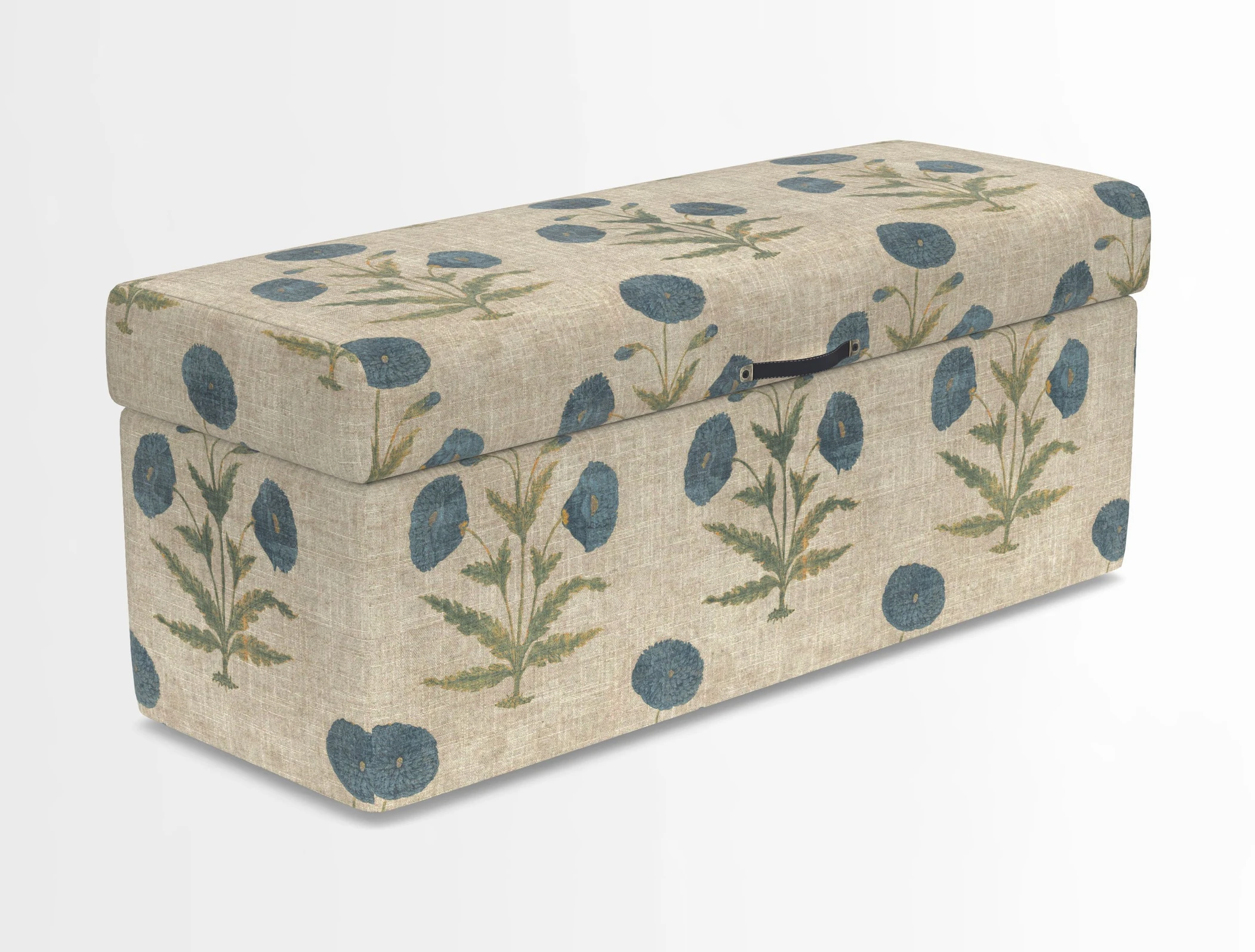 Birdham medium blanket box in Spill Resistant Gertrude Jekyll Ornamental Duck Egg and Alwinton 3 seater sofa in Spill Resistant Sussex Stripe Mocha