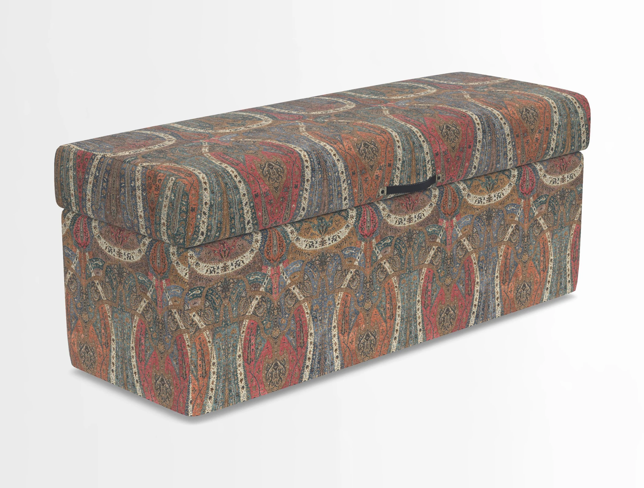 Birdham medium blanket box in Spill Resistant Gertrude Jekyll Ornamental Duck Egg and Alwinton 3 seater sofa in Spill Resistant Sussex Stripe Mocha