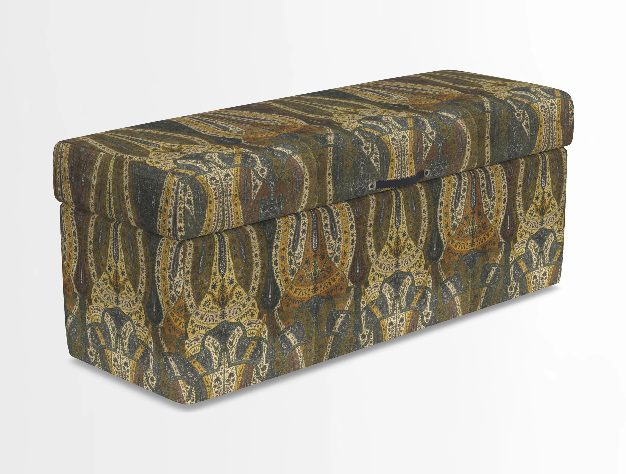 Birdham medium blanket box in Spill Resistant Gertrude Jekyll Ornamental Duck Egg and Alwinton 3 seater sofa in Spill Resistant Sussex Stripe Mocha
