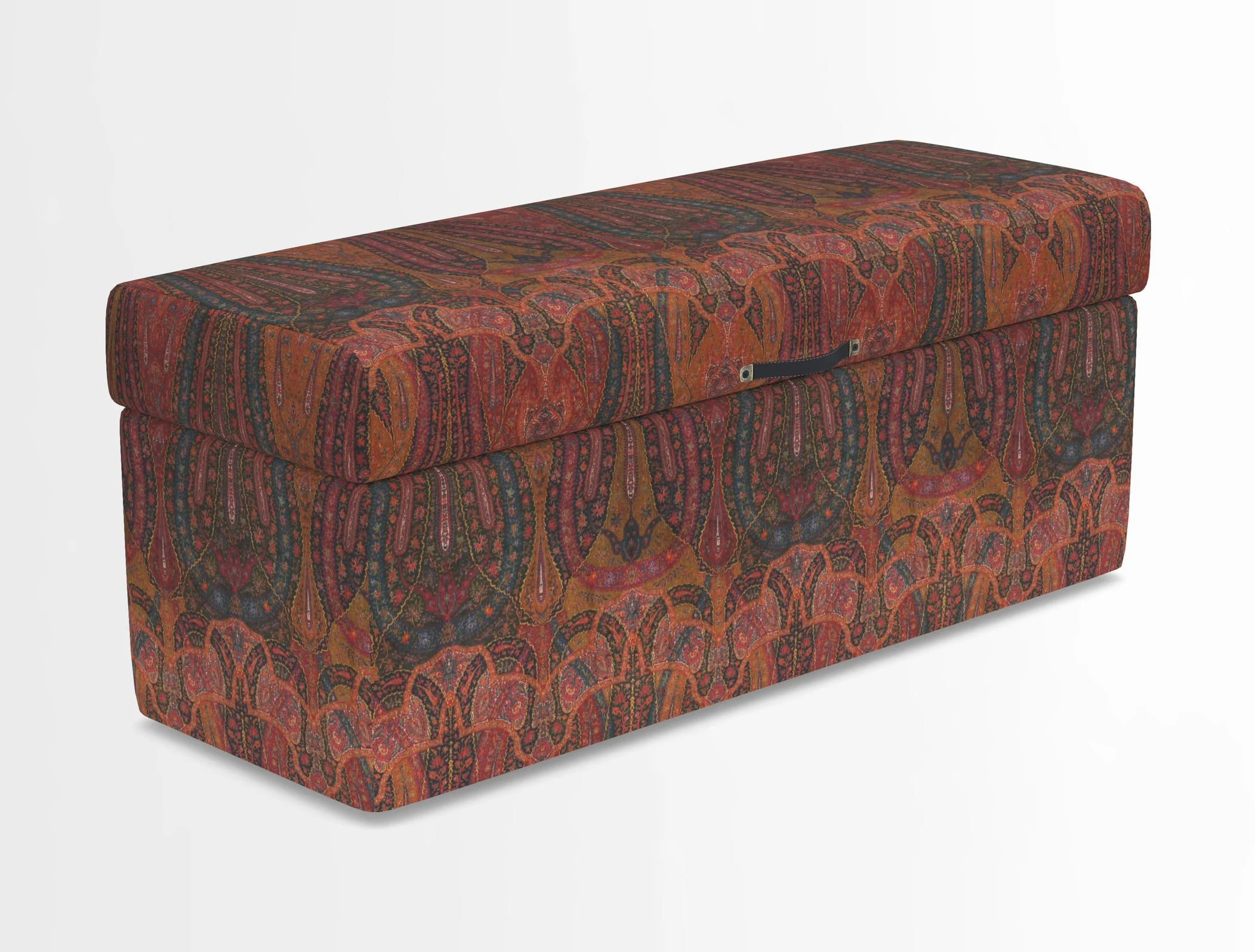 Birdham medium blanket box in Spill Resistant Gertrude Jekyll Ornamental Duck Egg and Alwinton 3 seater sofa in Spill Resistant Sussex Stripe Mocha