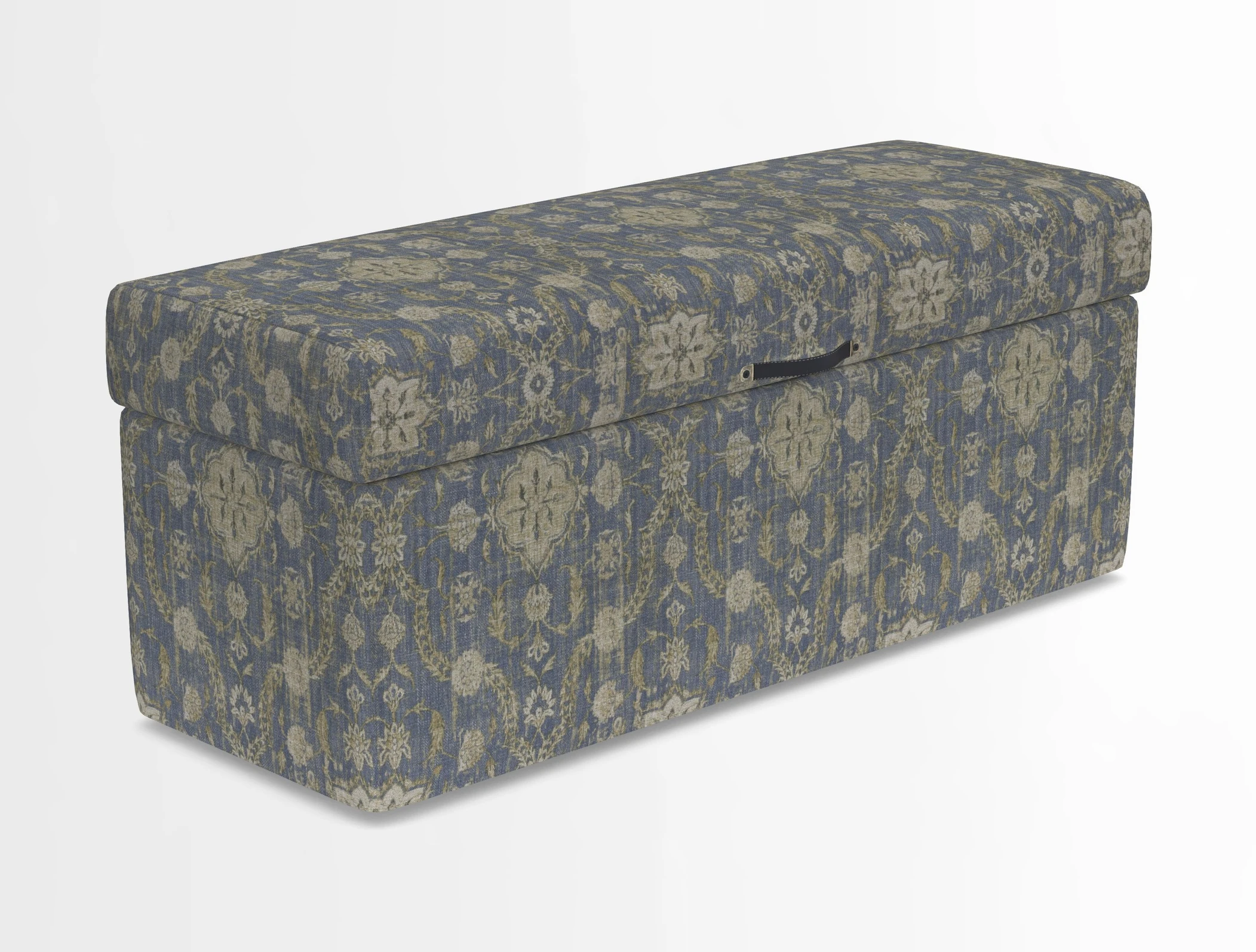 Birdham medium blanket box in Spill Resistant Gertrude Jekyll Ornamental Duck Egg and Alwinton 3 seater sofa in Spill Resistant Sussex Stripe Mocha
