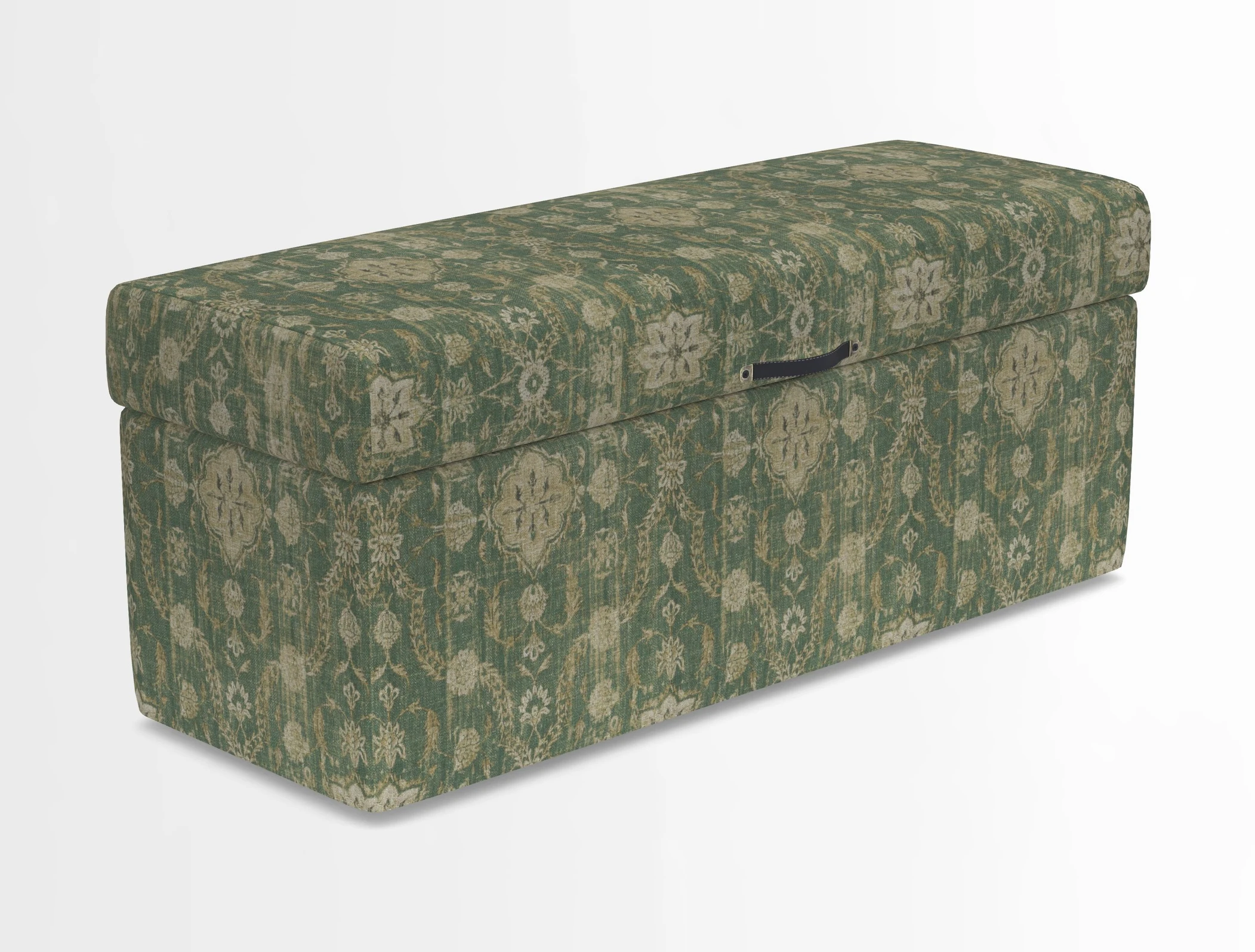 Birdham medium blanket box in Spill Resistant Gertrude Jekyll Ornamental Duck Egg and Alwinton 3 seater sofa in Spill Resistant Sussex Stripe Mocha