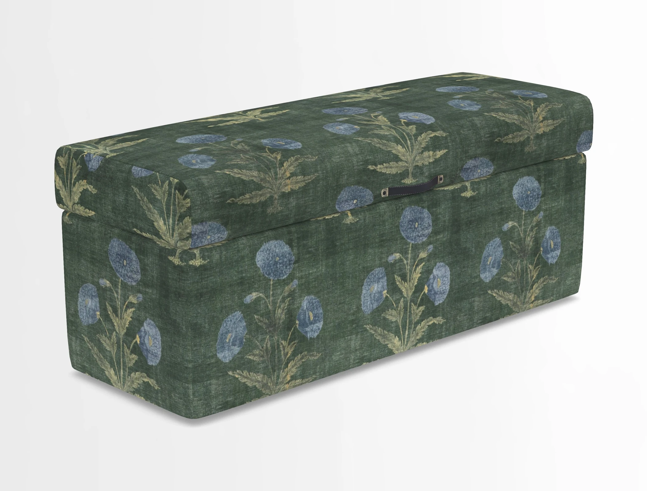 Birdham medium blanket box in Spill Resistant Gertrude Jekyll Ornamental Duck Egg and Alwinton 3 seater sofa in Spill Resistant Sussex Stripe Mocha