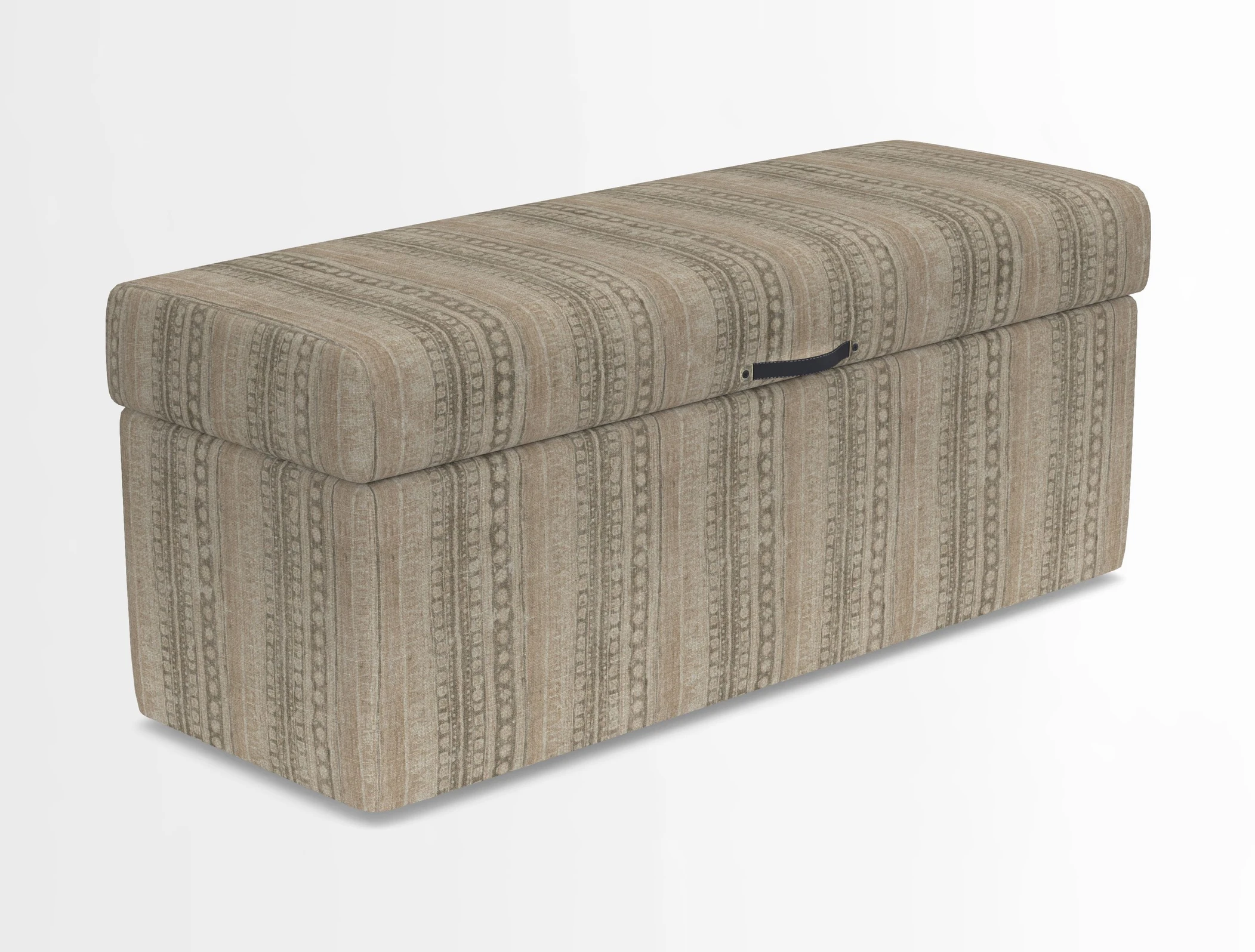Birdham medium blanket box in Spill Resistant Gertrude Jekyll Ornamental Duck Egg and Alwinton 3 seater sofa in Spill Resistant Sussex Stripe Mocha