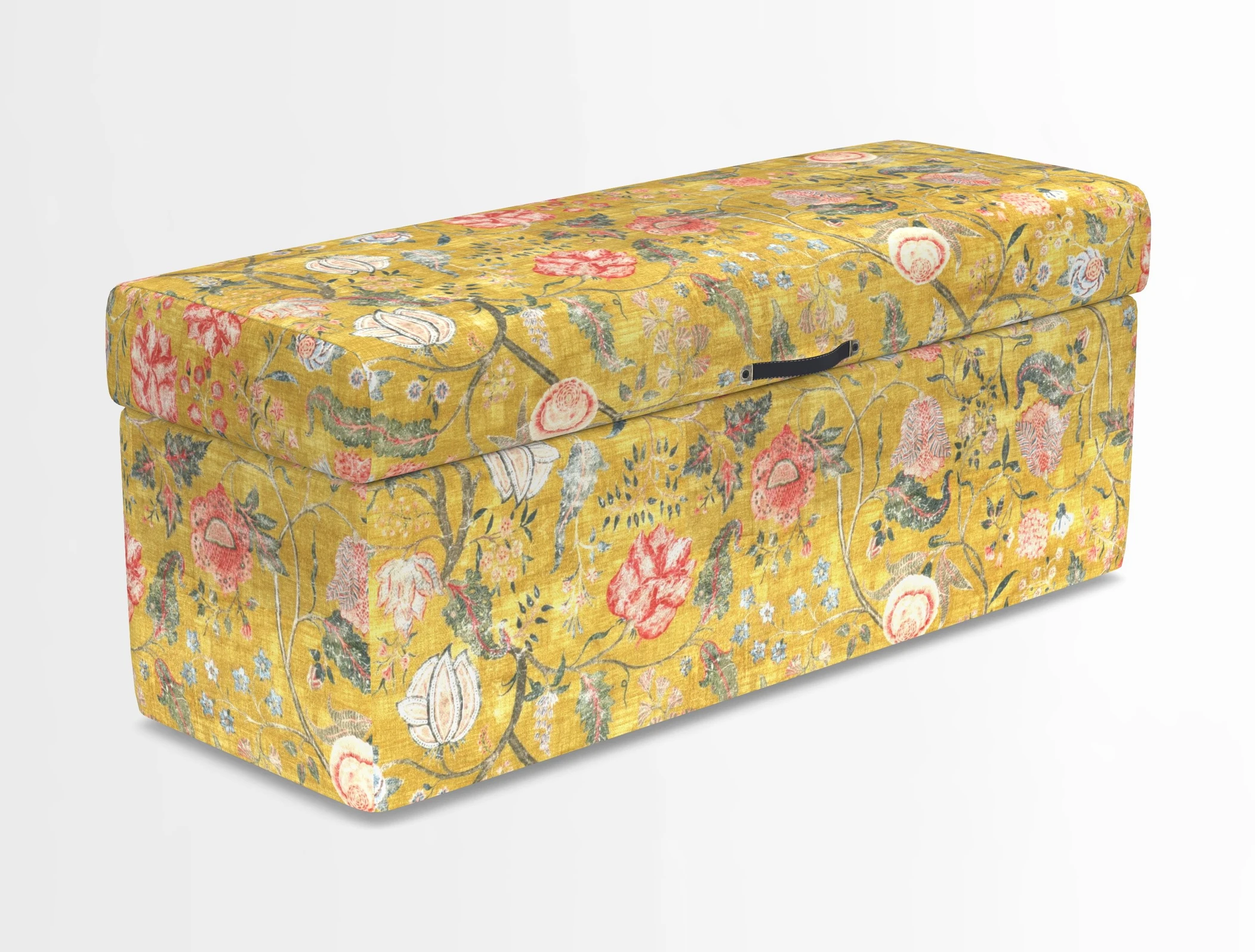 Birdham medium blanket box in Spill Resistant Gertrude Jekyll Ornamental Duck Egg and Alwinton 3 seater sofa in Spill Resistant Sussex Stripe Mocha
