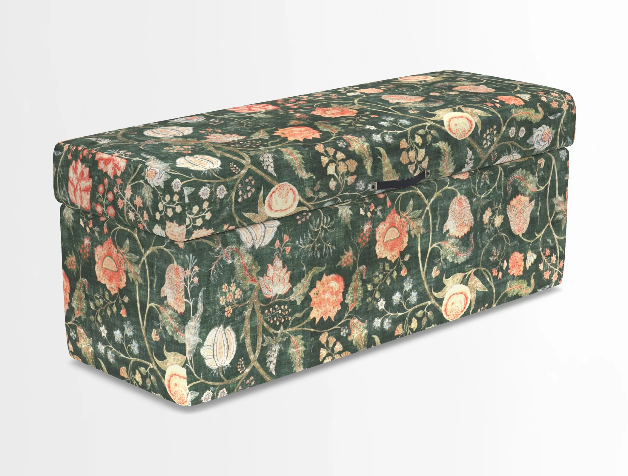 Birdham medium blanket box in Spill Resistant Gertrude Jekyll Ornamental Duck Egg and Alwinton 3 seater sofa in Spill Resistant Sussex Stripe Mocha