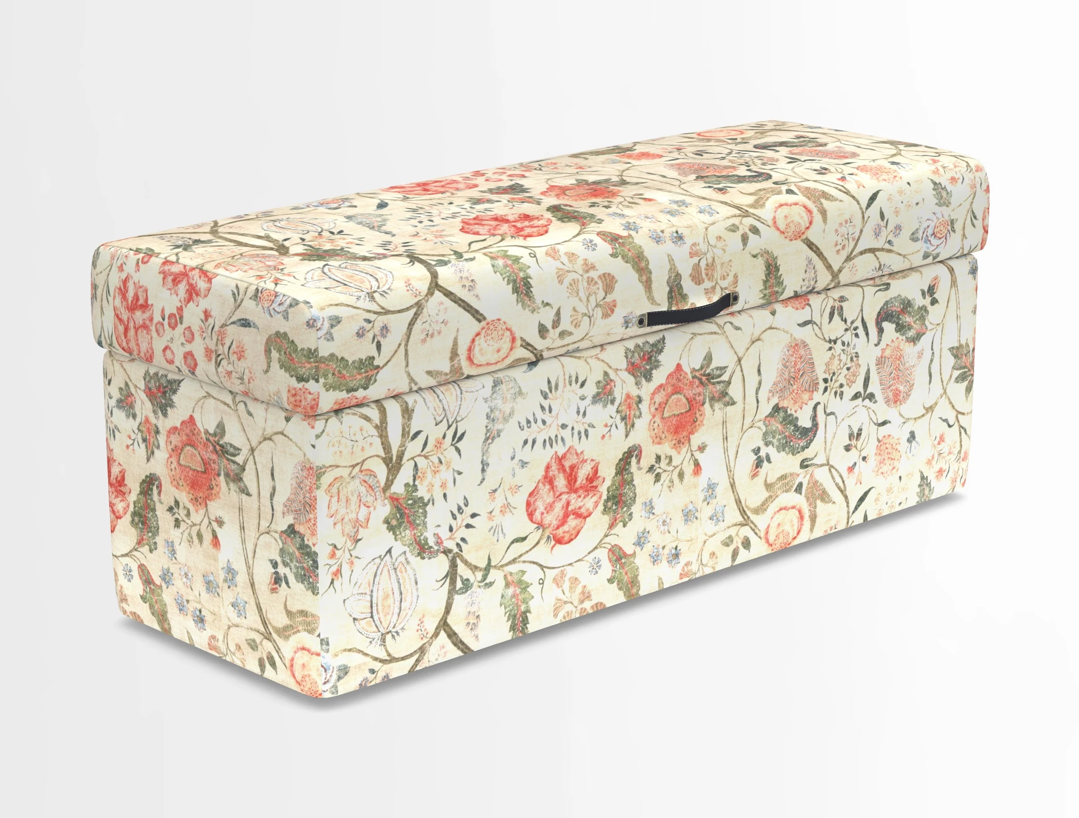 Birdham medium blanket box in Spill Resistant Gertrude Jekyll Ornamental Duck Egg and Alwinton 3 seater sofa in Spill Resistant Sussex Stripe Mocha