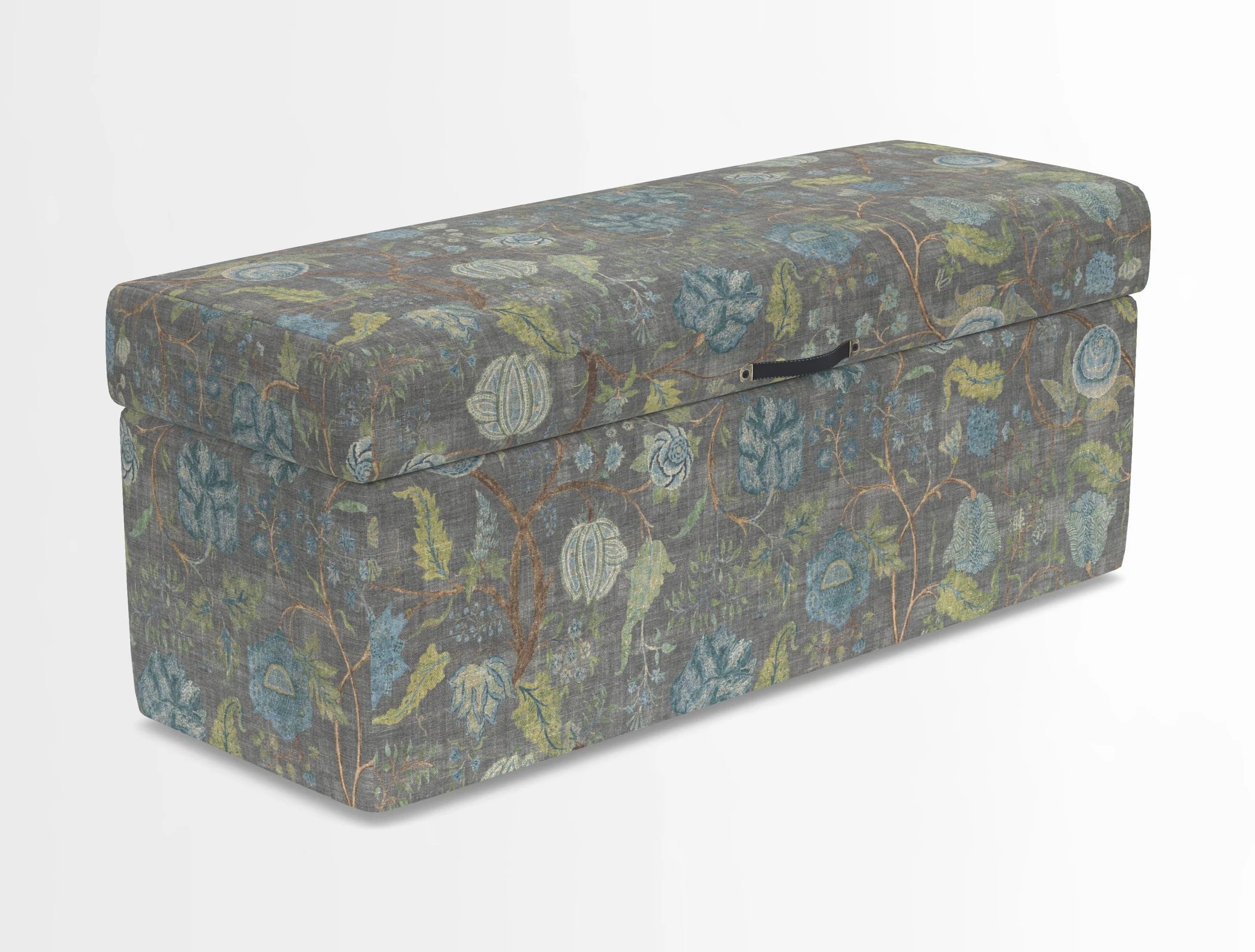 Birdham medium blanket box in Spill Resistant Gertrude Jekyll Ornamental Duck Egg and Alwinton 3 seater sofa in Spill Resistant Sussex Stripe Mocha