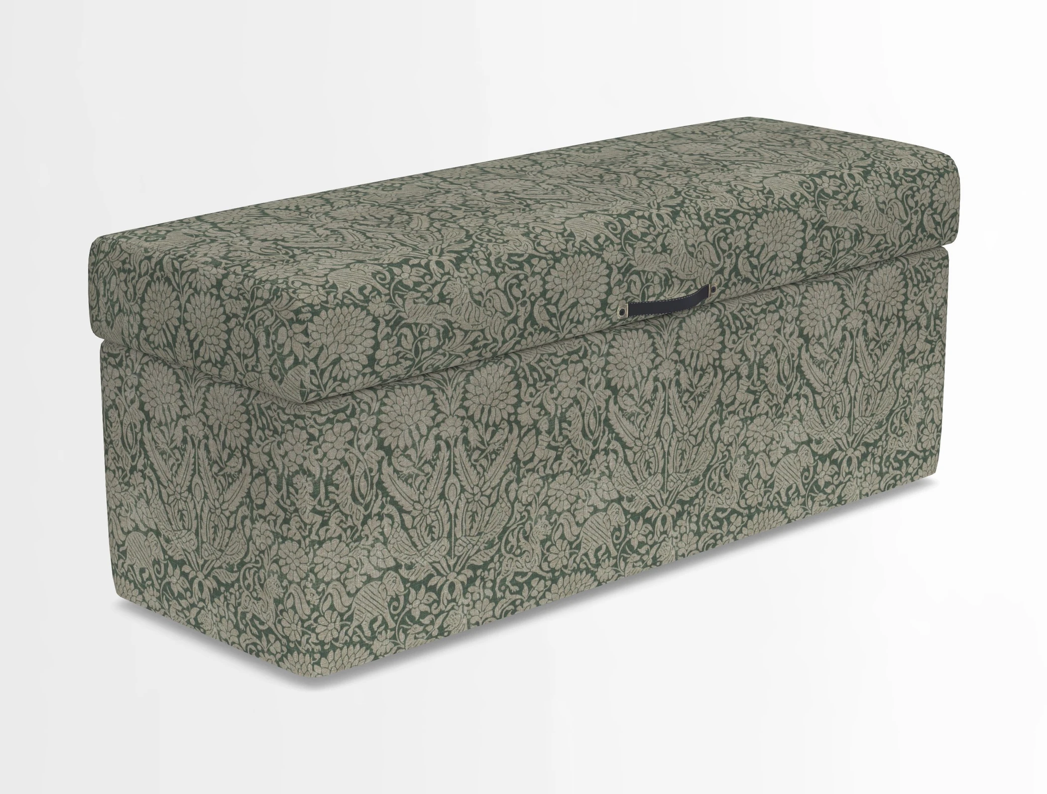 Birdham medium blanket box in Spill Resistant Gertrude Jekyll Ornamental Duck Egg and Alwinton 3 seater sofa in Spill Resistant Sussex Stripe Mocha