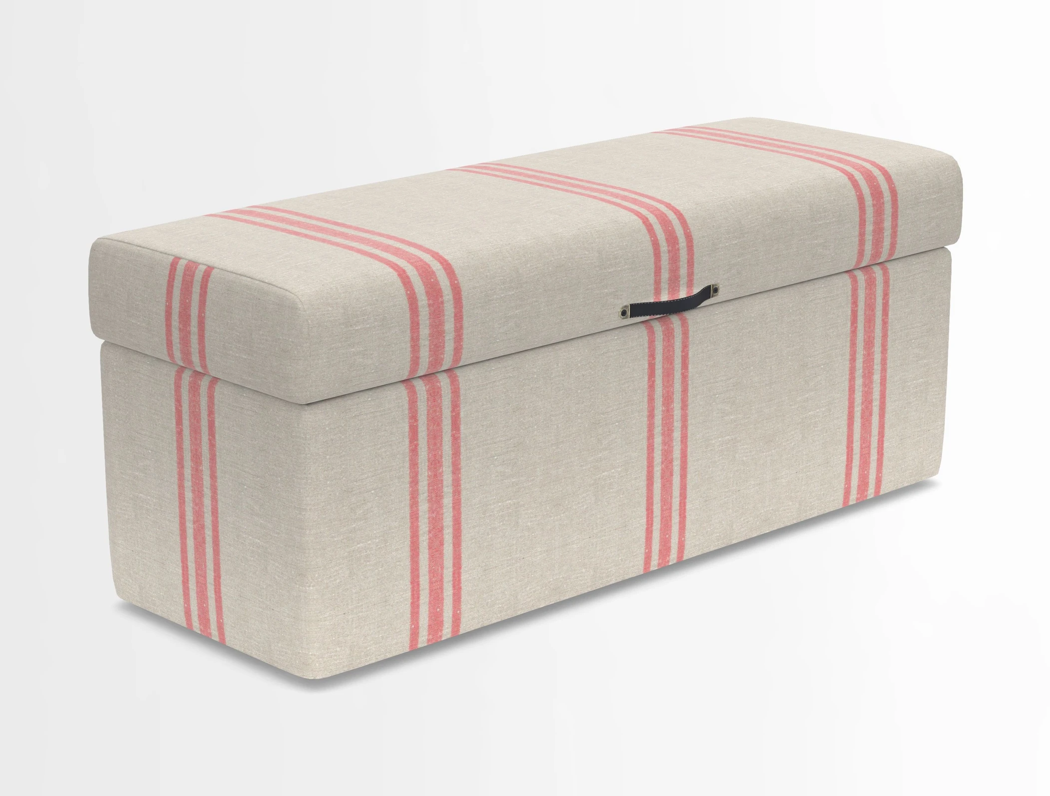 Birdham medium blanket box in Spill Resistant Gertrude Jekyll Ornamental Duck Egg and Alwinton 3 seater sofa in Spill Resistant Sussex Stripe Mocha