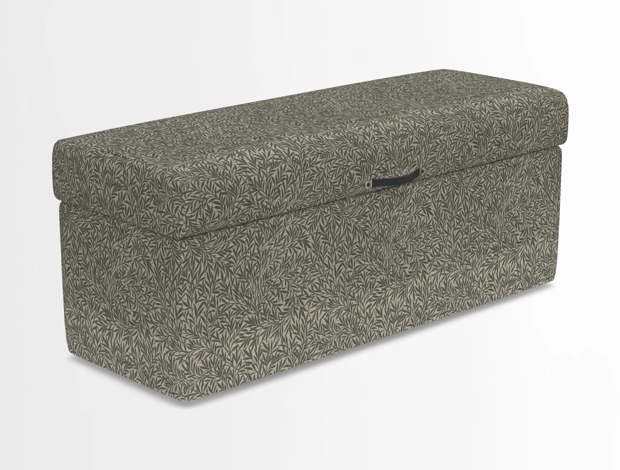 Birdham medium blanket box in Spill Resistant Gertrude Jekyll Ornamental Duck Egg and Alwinton 3 seater sofa in Spill Resistant Sussex Stripe Mocha