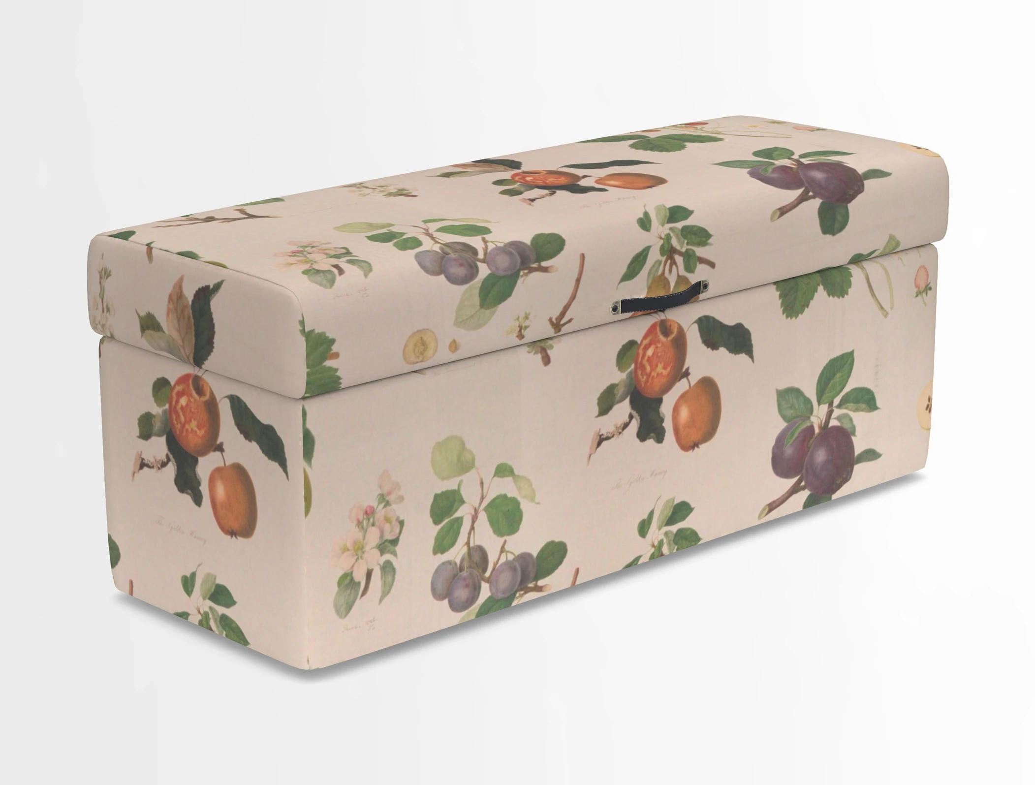 Birdham medium blanket box in Spill Resistant Gertrude Jekyll Ornamental Duck Egg and Alwinton 3 seater sofa in Spill Resistant Sussex Stripe Mocha