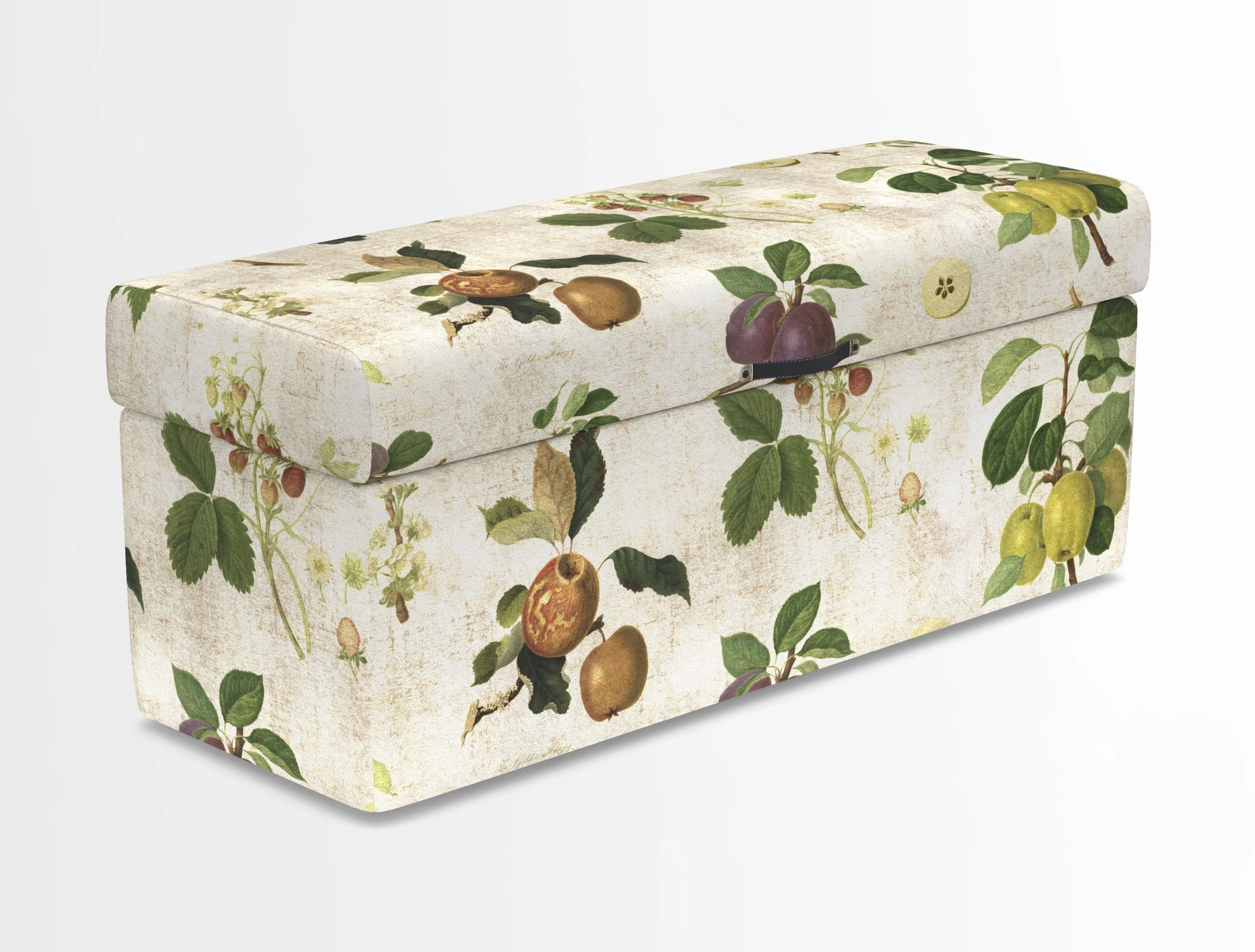 Birdham medium blanket box in Spill Resistant Gertrude Jekyll Ornamental Duck Egg and Alwinton 3 seater sofa in Spill Resistant Sussex Stripe Mocha
