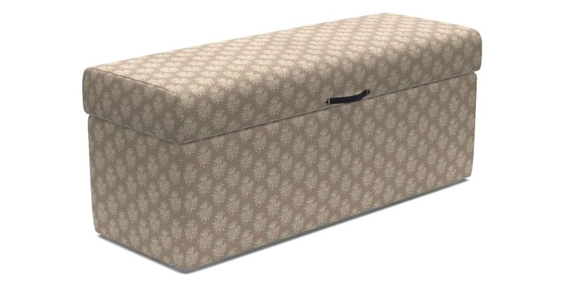 Birdham medium blanket box in Spill Resistant Gertrude Jekyll Ornamental Duck Egg and Alwinton 3 seater sofa in Spill Resistant Sussex Stripe Mocha