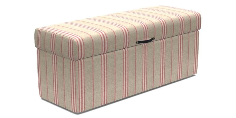 Birdham medium blanket box in Spill Resistant Gertrude Jekyll Ornamental Duck Egg and Alwinton 3 seater sofa in Spill Resistant Sussex Stripe Mocha
