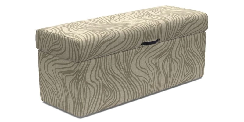 Birdham medium blanket box in Spill Resistant Gertrude Jekyll Ornamental Duck Egg and Alwinton 3 seater sofa in Spill Resistant Sussex Stripe Mocha
