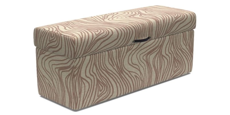 Birdham medium blanket box in Spill Resistant Gertrude Jekyll Ornamental Duck Egg and Alwinton 3 seater sofa in Spill Resistant Sussex Stripe Mocha