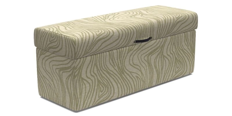 Birdham medium blanket box in Spill Resistant Gertrude Jekyll Ornamental Duck Egg and Alwinton 3 seater sofa in Spill Resistant Sussex Stripe Mocha