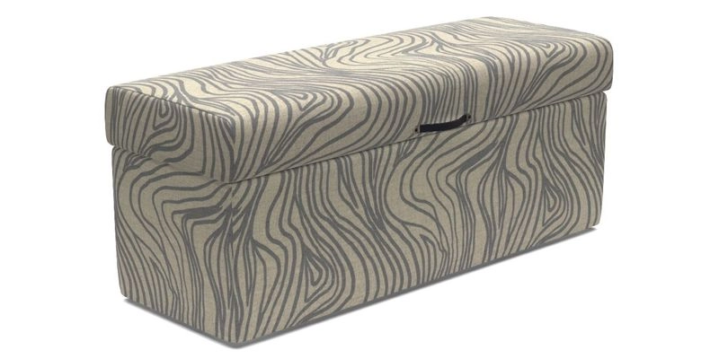 Birdham medium blanket box in Spill Resistant Gertrude Jekyll Ornamental Duck Egg and Alwinton 3 seater sofa in Spill Resistant Sussex Stripe Mocha