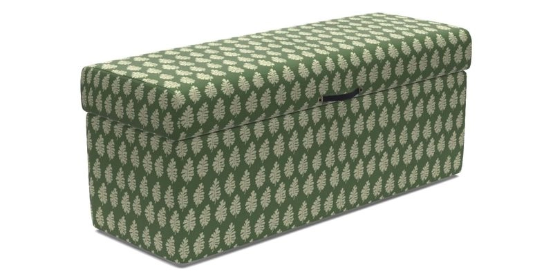 Birdham Large Blanket Box in V&A Threads of India on Linen Regal Poppy Buttermilk