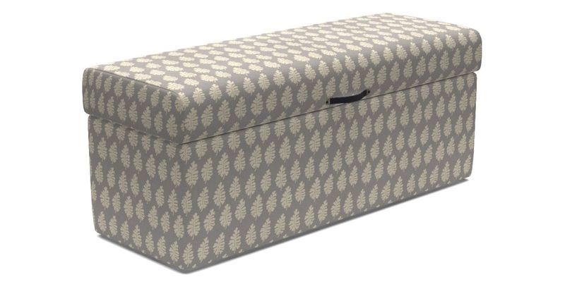 Birdham Large Blanket Box in V&A Threads of India on Linen Regal Poppy Buttermilk