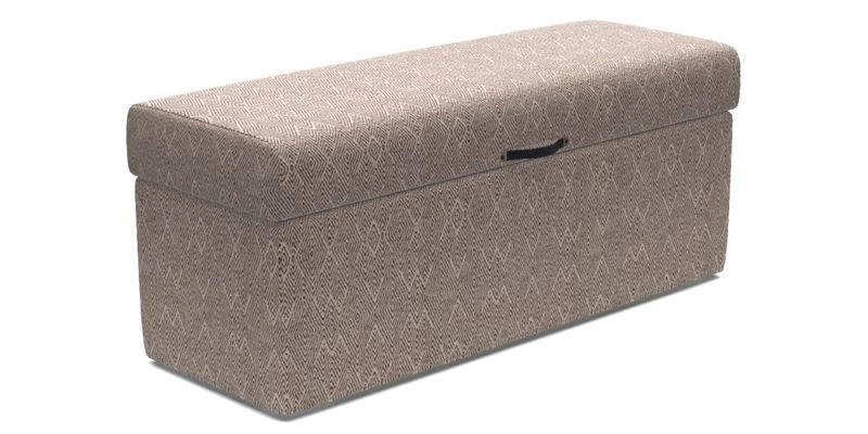 Birdham Large Blanket Box in V&A Threads of India on Linen Regal Poppy Buttermilk