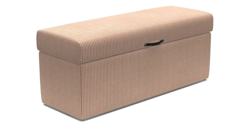 Birdham medium blanket box in Spill Resistant Gertrude Jekyll Ornamental Duck Egg and Alwinton 3 seater sofa in Spill Resistant Sussex Stripe Mocha