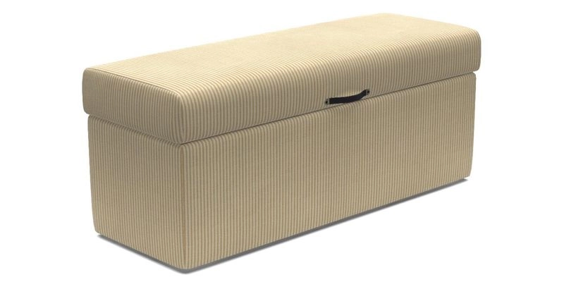 Birdham medium blanket box in Spill Resistant Gertrude Jekyll Ornamental Duck Egg and Alwinton 3 seater sofa in Spill Resistant Sussex Stripe Mocha