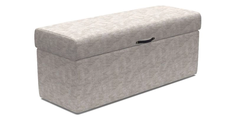 Birdham Large Blanket Box in V&A Threads of India on Linen Regal Poppy Buttermilk