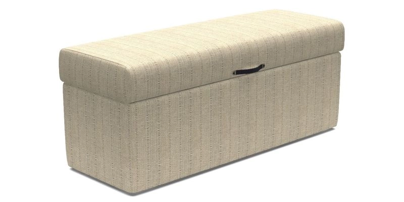 Birdham Large Blanket Box in V&A Threads of India on Linen Regal Poppy Buttermilk