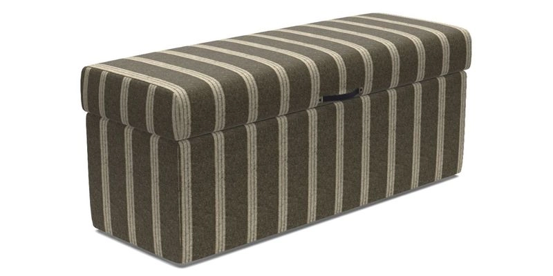 Birdham Large Blanket Box in V&A Threads of India on Linen Regal Poppy Buttermilk