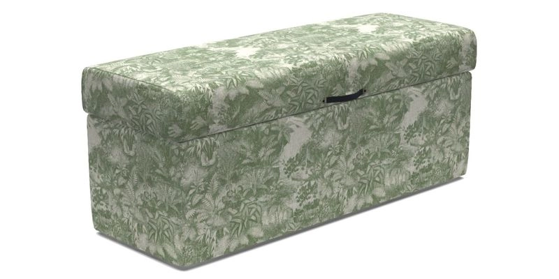 Birdham Large Blanket Box in V&A Threads of India on Linen Regal Poppy Buttermilk