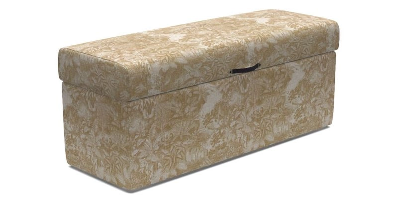 Birdham Large Blanket Box in V&A Threads of India on Linen Regal Poppy Buttermilk
