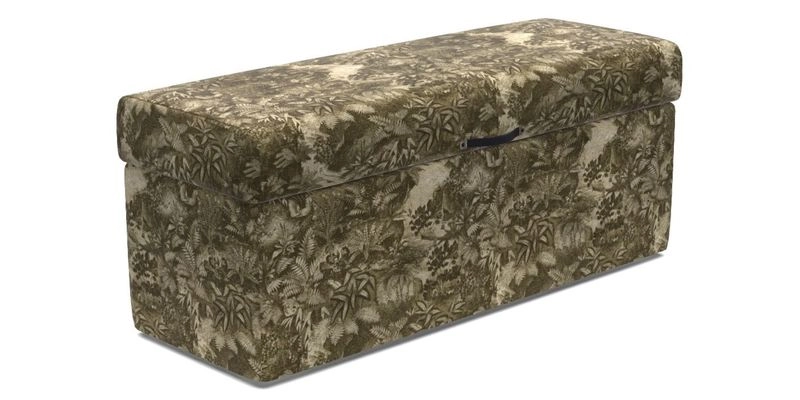 Birdham Large Blanket Box in V&A Threads of India on Linen Regal Poppy Buttermilk