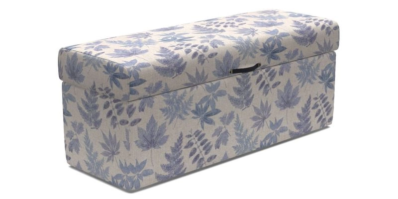 Birdham medium blanket box in Spill Resistant Gertrude Jekyll Ornamental Duck Egg and Alwinton 3 seater sofa in Spill Resistant Sussex Stripe Mocha