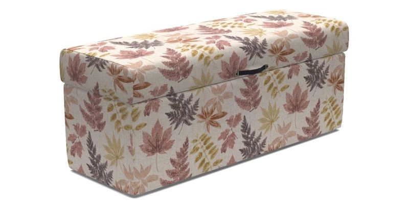 Birdham medium blanket box in Spill Resistant Gertrude Jekyll Ornamental Duck Egg and Alwinton 3 seater sofa in Spill Resistant Sussex Stripe Mocha