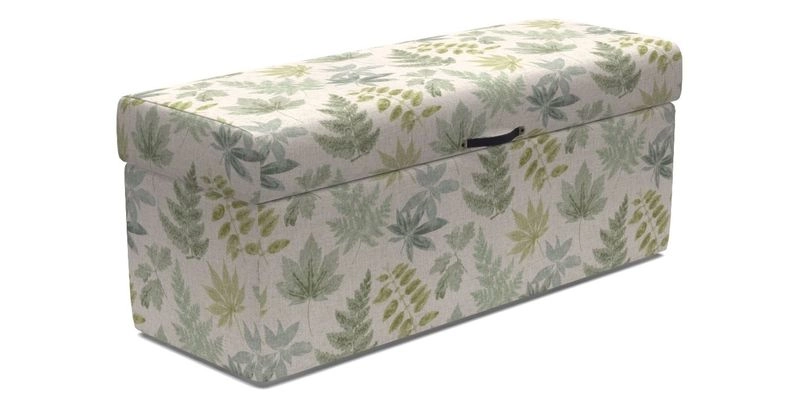 Birdham Large Blanket Box in V&A Threads of India on Linen Regal Poppy Buttermilk