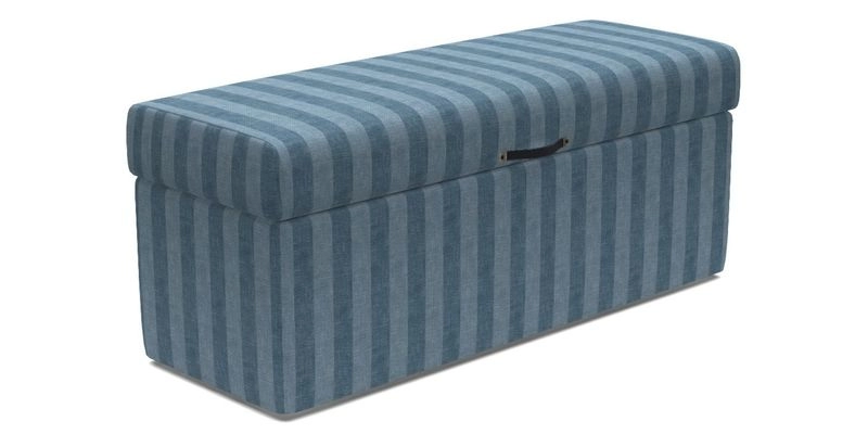 Birdham Large Blanket Box in V&A Threads of India on Linen Regal Poppy Buttermilk