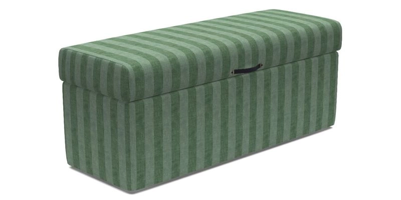 Birdham Large Blanket Box in V&A Threads of India on Linen Regal Poppy Buttermilk