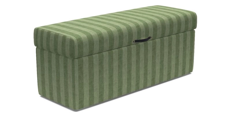 Birdham Large Blanket Box in V&A Threads of India on Linen Regal Poppy Buttermilk