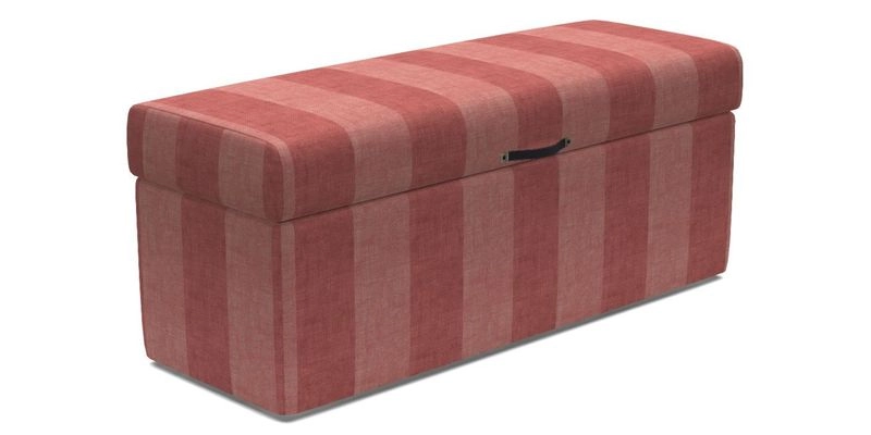 Birdham Large Blanket Box in V&A Threads of India on Linen Regal Poppy Buttermilk