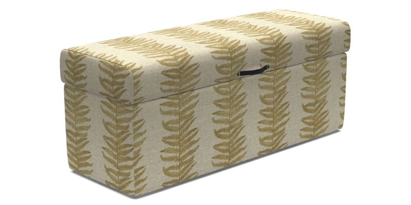 Birdham medium blanket box in Spill Resistant Gertrude Jekyll Ornamental Duck Egg and Alwinton 3 seater sofa in Spill Resistant Sussex Stripe Mocha