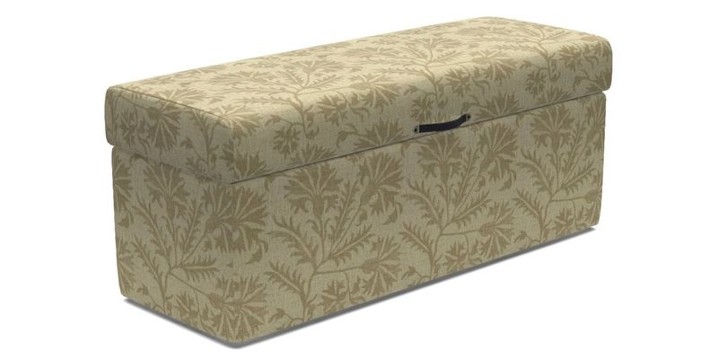 Birdham medium blanket box in Spill Resistant Gertrude Jekyll Ornamental Duck Egg and Alwinton 3 seater sofa in Spill Resistant Sussex Stripe Mocha
