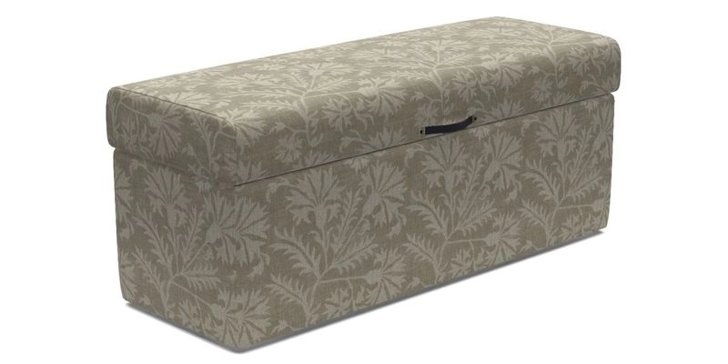Birdham Large Blanket Box in V&A Threads of India on Linen Regal Poppy Buttermilk