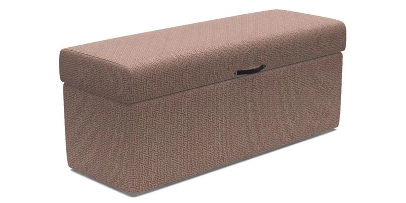 Birdham Large Blanket Box in V&A Threads of India on Linen Regal Poppy Buttermilk