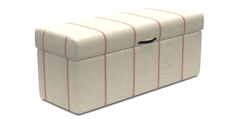 Birdham Large Blanket Box in V&A Threads of India on Linen Regal Poppy Buttermilk