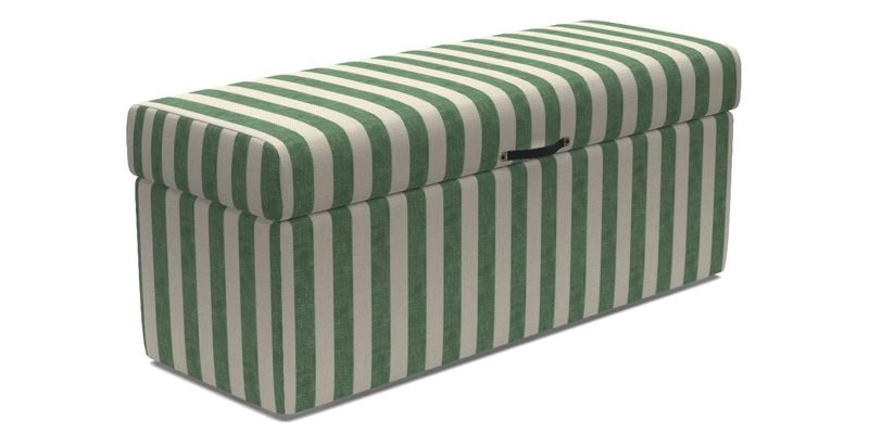 Birdham Large Blanket Box in V&A Threads of India on Linen Regal Poppy Buttermilk